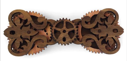 Wooden Bow Tie- W.R. Viktor Esq. Moving Wood Gear