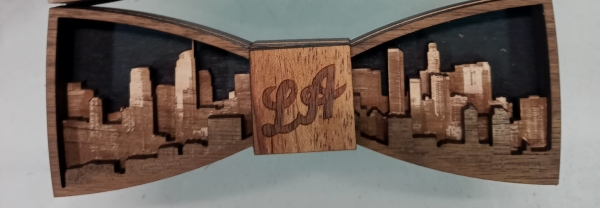 Wooden Bow Tie- Los Angeles Skyline