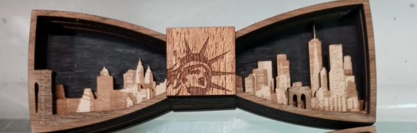 Wooden Bow Tie- New York City Skyline