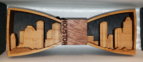 Wooden Bow Tie- Houston Skyline