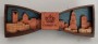 Wooden Bow Tie- Charlotte Skyline with Carolina Bl...